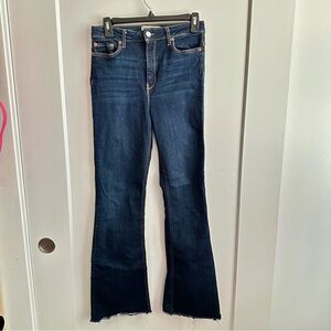 Zara Blue High Rise Flare Wide Leg Jeans